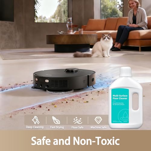 2 Pack Floor Cleaning Solution Compatible with Dreame Vacuum Cleaner Solution, Residue & Streak Free, Suitable for All Robot Vacuum Cleaners and Wireless Wet Dry Dual-Use