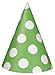 Unique Polka Dots Party Cone Hats, Multicolor, Lime Green