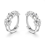 Sannysis Fashion Women Silver Flower Plated Crystal Rhinestone Stud Earrings