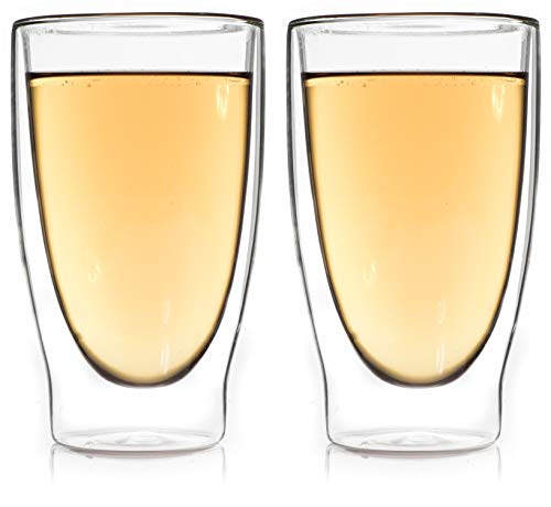 Teeset: 2x 400ml lang + 2x BIO-Tee "Well Being" - doppelwandige Gläser / Thermogläser mit Schwebe-Effekt / 2x BIO Teebeutel Kräutertee, Moringa, Ingwer … / DUOS-SET by Feelino – Bild 3