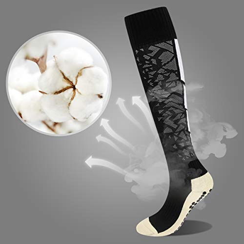 image for YUEDGE 2 Pairs Men's Anti-slip Football Compression Sock Deodorant Cus