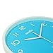 HIPPIH Silent Wall Clock, 10 Inch Battery Operated Round Clock - Easy to Read for Home/Office/School, Blue