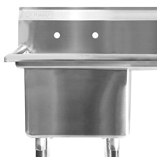 Commercial Stainless Steel Kitchen Utility Sink Wide Drainboard 39" wide Compartment Prep for use in any kitchen, bar, restaurant, laundry, janitorial room, cafeteria, garage, or other commercial