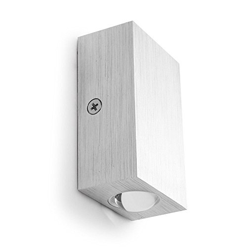 Bathroom Light Fixtures Sunsbell Wall Sconces 2W LED Up Down wall lamp - Aluminum Wall Sconces - Silver (Cool White)