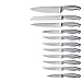Barbestar 12 Piece Super Sharp Kitchen Knife Set, Premium Stainless Steel Cooking Knives with Acrylic Stand, Chef Utility Carving Paring Bread Steak Knives