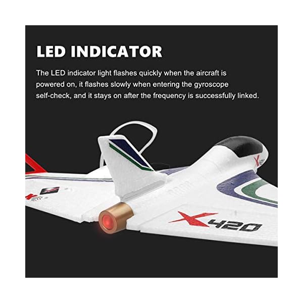 GRTVF RC Airplane 6 Kanal RC-Ebene, Stunt fliegend Fernbedienung Flugzeugspielzeug für Erwachsene und Kinder, Rools und… – Bild 4
