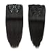 Clip in Extensions Human Hair,7pcs 70g Natural Black Remy Hair Clip In Extensions for Women 16inch Double Weft Human Hair Clip InHair Extensions