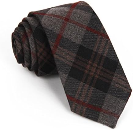 Joy To Life Classic Fashion Hand-woven Cashmere Wool Tie Plaid 2.4 Inches（polychrome） (gray-2)