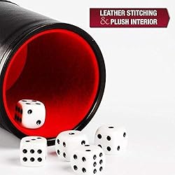 Magic Vosom Felt Lined Professional Dice Cup with 5