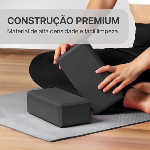 JustGoFit Tijolo de Yoga EVA Alta Densidade – Acessório para Pilates, Alongamento e Exercícios Funcionais