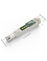 Dr. Meter PH100 0.01 medidor de pH de resolución alta, tamaño de bolsillo, con ATC, con rango de medición del pH de 0 a 14, color blanco