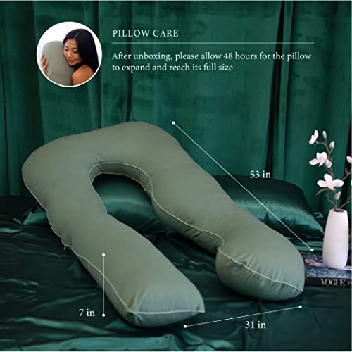 PharMeDoc Organic Pregnancy Pillow U Shaped Maternity Body Pillow