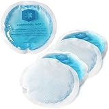 ICEWRAPS Reusable Gel Ice Packs with Cloth Backing - Hot Cold Pack for Kids Injuries, Breastfeeding, Wisdom Teeth, First Aid - Round 5 Pack