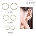 Sterling Silver Cartilage Earrings Dainty Thin Small Hoop Earring Hypoallergenic Mini/Tiny Ear Piercing Endless Ball Bead Cut Nose Lip Sleeper for Women (10/12/14mm Gold)