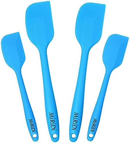 4-Piece MiRiDi Silicone Spatula Set, Heat Resistant Silicone Kitchen Utensils Set for Baking, Cooking & More, 100% Food Grade Silicone, Color Blue