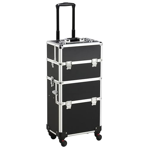 Yaheetech Rolling Makeup Train Case in Cosmetic Makeup Case