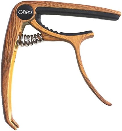 Guitar Capo - for Acoustic, Electric &amp; Classical Guitars - by Guitar Juice - Low Fret Buzz - Quick Change - (Wood Grain)