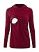 BBHoping Women's Nursing Hoodie Long Sleeves Casual Top Breastfeeding Clothes Wine Red