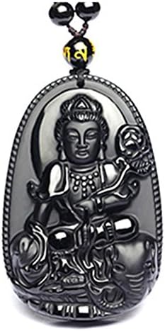 Natural Genuine Obsidian Buddha Pendant Necklace Bodhisattva Amulet Talisman Kinwilliam 2