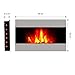 Finether 1500W Adjustable Wall Mounted Electric Fireplace Heater with 3D Patented Flame, 7 Color Changeable LED Backlight and Remote Control