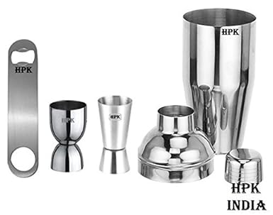 HPK BAR Accessories-4 pcs set HPK-INDIA HOME HPK BAR TOOLS COCKTAIL SHAKER MEASURING GLASSES AND OPENER