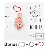Baby Milestone Blanket - Neutral Monthly Boy & Girl Newborn Photography Props