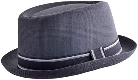 New Grey Pork Pie HAT with A Striped Band