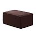 Hokway Stretch Ottoman Cover Large Square Footstool Slipcover Jacquard Stool Slipcovers Furniture Protector with Elastic Bottom in Living Room(Chocolate),Oversize