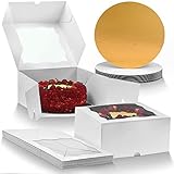 Cake Boxes with Cake Boards Set - 12 Front-Loading