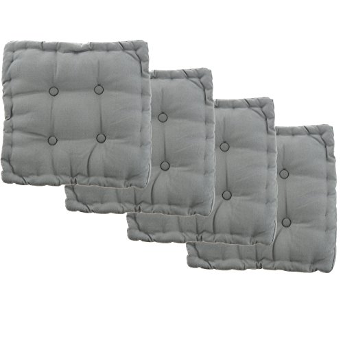 White Dove Chair Pads - Cotton Canvas - Value 4 Pack - Fits 16" Chair - XL Futon - Classic Design, by Unity (Gray) - Thumbnail 5