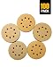 5 Inch Sanding Disc 100PCS Sanding Discs 60/80/120/150/220 5 Inch Sanding Discs Hook and Loop 8 Holes 5-Inch Sanding Discs Gold Sanding disc