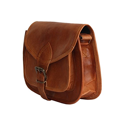 LUST Leather Women's Hippe Leather Purse Crossbody Shoulder Bag Travel Satchel Handbag Ipad Bag 9" x 7"