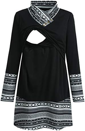 Missli Women's Mom Pregnant Nursing Baby Shirts Maternity Floral Print Tops Blouse Breastfeeding Clothes
