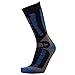 Pure Athlete Kids Ski Socks - Merino Wool OTC Winter Skiing Sock for Boys Girls (1 Pair - Black/Blue, Small-Medium)