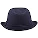 The Hat Depot Unisex Cotton Twill Herringbone Fedora Hat (S/M, Navy)