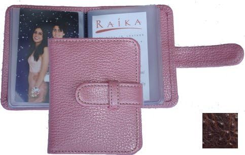Raika an 108 Brown 3in. x 4in. Wallet Photo Card Case - Brown