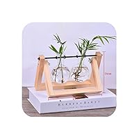 Betan vases Creative Wooden Stand Glass Terrarium Container Hydroponics Planter Flower Pot Tabletop Vase DIY Home Office Wedding Decor,Wooden 2vase