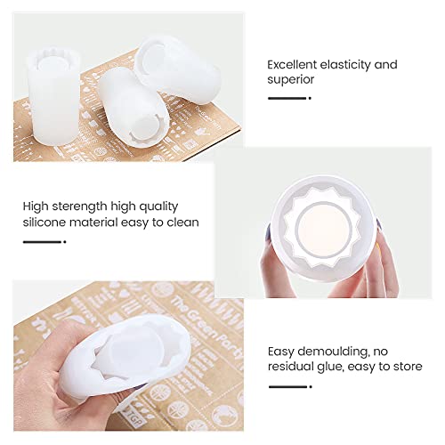 Resin Molds 3Pcs Vase Resin Silicone Mold,Craft Makeup Brush Holder