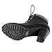 Womens Rugged Lace Up Stacked High Heel Ankle Boots