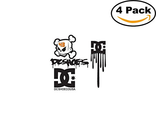 dc shoes logo 4 Stickers 4x4 Inches Car Bumper Window Sticker Decal