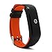 LEMFO P1 Bluetooth Waterproof Fitness Tracker with Heart Rate Monitor and Blood Pressure Sports Smart Wristband Pedometer Smart Bracelet Call Reminder Smart Band For Android iOS (Orange)