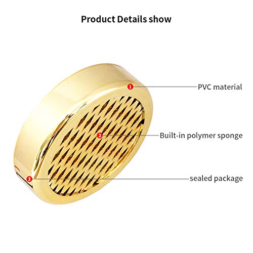 Cigar Humidifier, Anync Cigar Humidor Humidifier with 3M Magic Patch for Cigars Humidor, Round and PVC Material, Gold Tone - Thumbnail 4