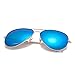 MT.MIT Classic Retro Aviator Style Polarized Sunglasses 100% UV Protection(Blue)