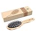Gisala Boar Bristle Paddle Oval Hair Brush with Wooden Handle for Wet and Dry Hair,Hair Comb for Adults and Children