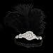 BABEYOND Vintage 1920s Flapper Headband Great Gatsby Headpiece Roaring 20s Feather Headband 1920s Great Gatsby Flapper Hair Accessories (Black)