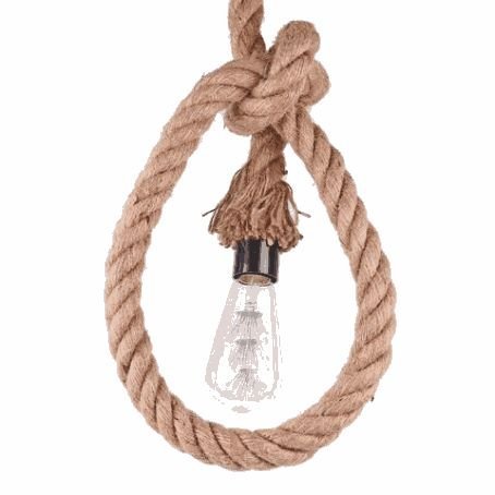 rope knote hanging with filament bulb