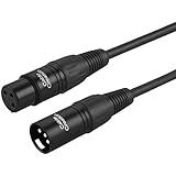 XLR Microphone Cable,CableCreation 6 FT XLR Male to XLR Female Balanced 3 PIN Mic Cables, Black
