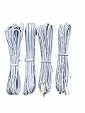 Xking 4Pcs 3m/9.8 Ft 2-Pin Male And Female Cable Plug Connector Extension Wire, 2510 Port Extension Cable, 2.54mm Pitch, LED Cabinet Light Extension Cord