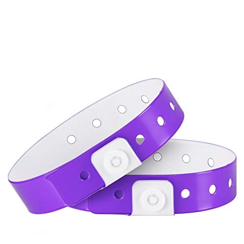 Ouchan Plastic Event Wristbands Neon Purple - 500 Pack Vinyl Wristbands for Parties