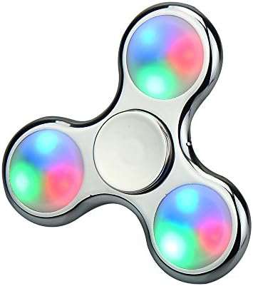 TOPUNDER Metal Fidget Spinner Safe Tri Fidget Cube Figet Spinner Metal Finger Focus Toy ADHD Autism Toy For Kids Adults 9 Birthday Gift K (Silver)